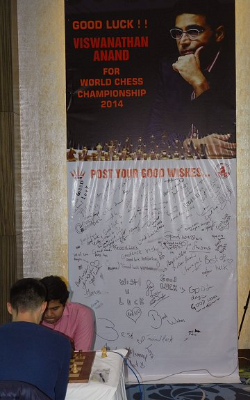 The slogan in support for Anand